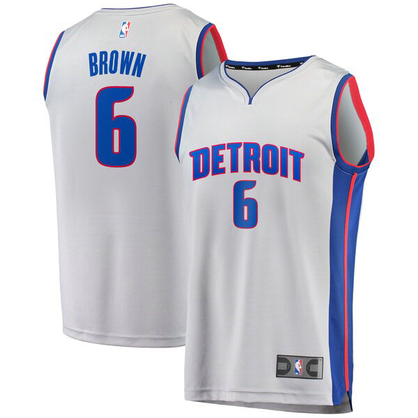Maillot Detroit Pistons Homme Bruce Brown 6 Statement Edition Gris
